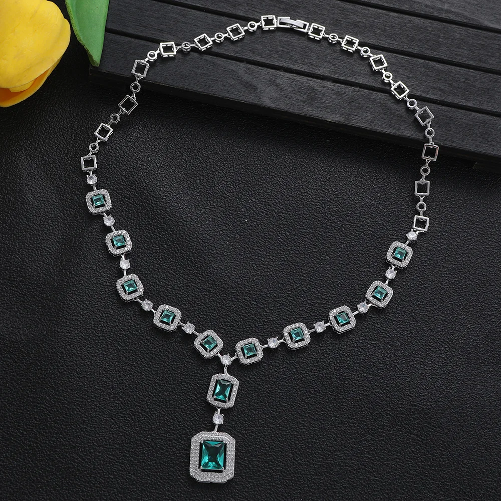 HIBRIDE Light Luxury Jewelry Cute Square Pink Green Necklace Women Dress Accessories for Everyday Parties Wedding Prom Gifts A-4
HIBRIDE Light Luxury Jewelry Cute Square Pink Green Necklace Women Dress Accessories for Everyday Parties Wedding Prom Gifts A-4