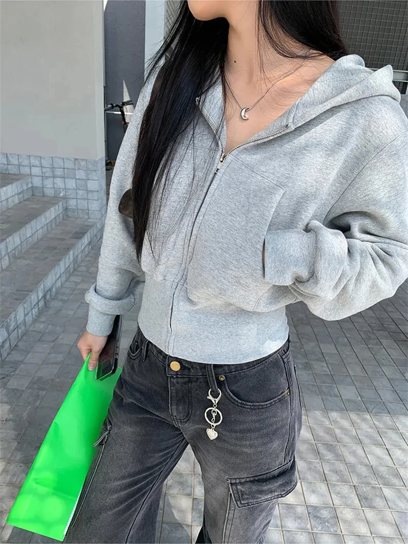 American Zipper Long Sleeve Short Solid Vintage Hoodies Hooded High Waist Slim Fit TopsWomen Y2k Sweatshirts Fleece Coats
American Zipper Long Sleeve Short Solid Vintage Hoodies Hooded High Waist Slim Fit TopsWomen Y2k Sweatshirts Fleece Coats