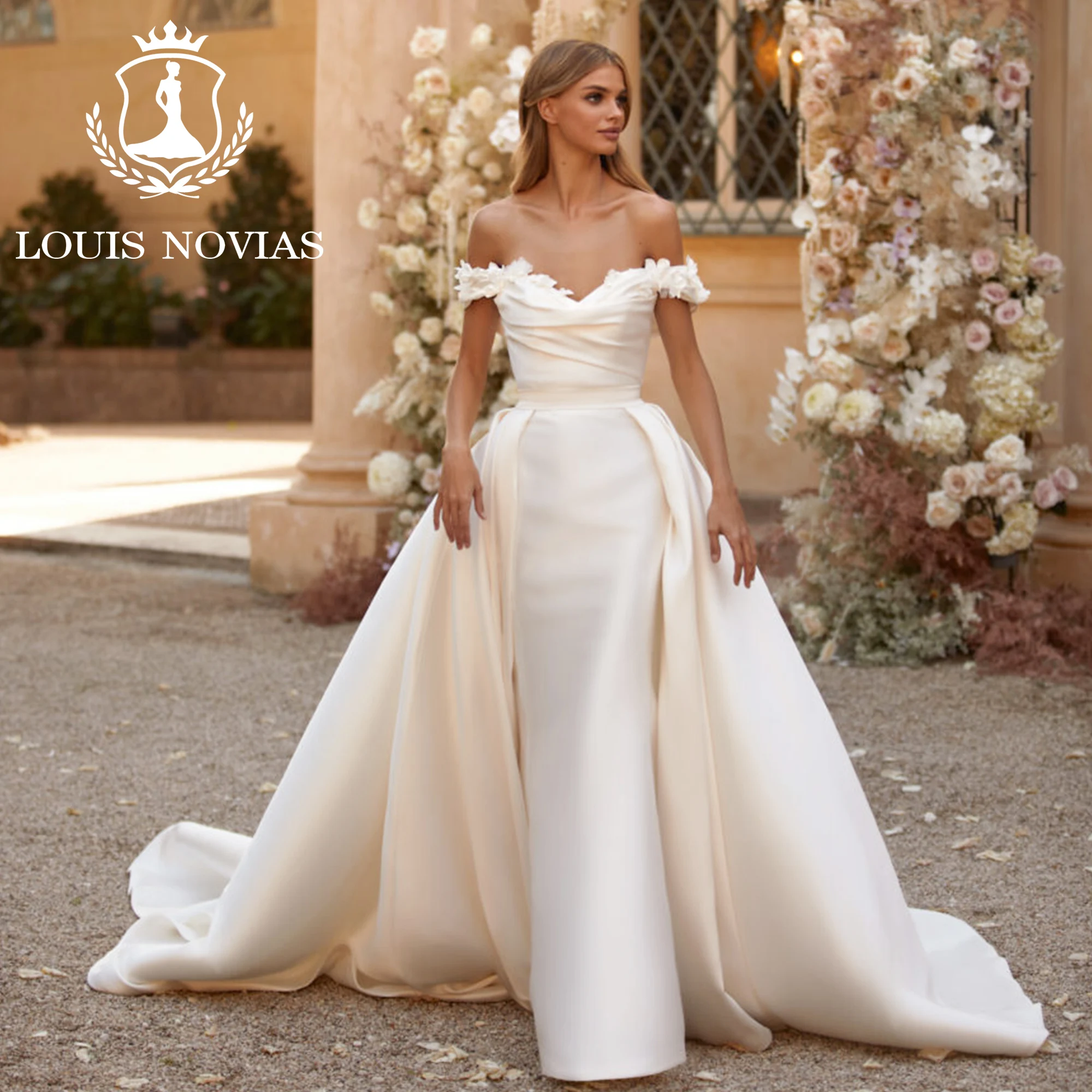LOUIS NOVIAS Satin Mermaid Wedding Dress Sexy 2 IN 1 Sweetheart Flowers Detachable Train Trumpet Wedding Gown Vestidos De Novia
LOUIS NOVIAS Satin Mermaid Wedding Dress Sexy 2 IN 1 Sweetheart Flowers Detachable Train Trumpet Wedding Gown Vestidos De Novia