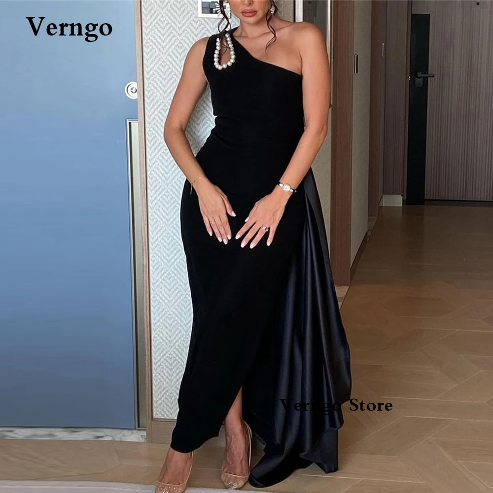 Verngo Black Velvet Evening Dresses Plus Size Women One Shoulder Pearls Slit Ankle Length Prom Gowns Arabic Party Formal Dress
Verngo Black Velvet Evening Dresses Plus Size Women One Shoulder Pearls Slit Ankle Length Prom Gowns Arabic Party Formal Dress