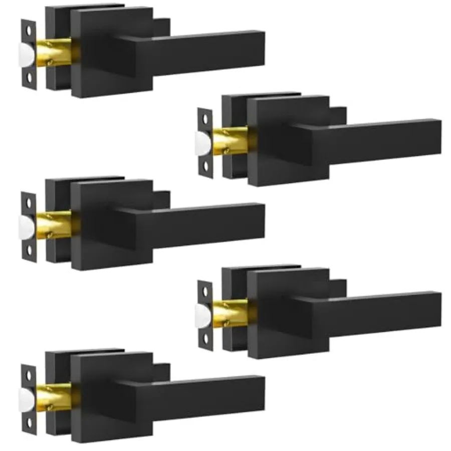 Passage Door Lever, 5 Pack Interior Door Handles for Hallway and Closet, Heavy Duty Square Interior Keyless Door Handles Non-Lo
Passage Door Lever, 5 Pack Interior Door Handles for Hallway and Closet, Heavy Duty Square Interior Keyless Door Handles Non-Lo