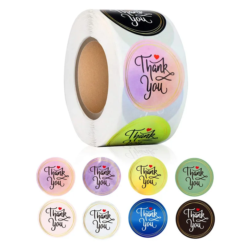 8 Colorful TypesThank You Stickers with Heart 500pcs 1'' Round Scrapbooking Handmade Package Gift Stationery Adhesive Seal Label
8 Colorful TypesThank You Stickers with Heart 500pcs 1'' Round Scrapbooking Handmade Package Gift Stationery Adhesive Seal Label