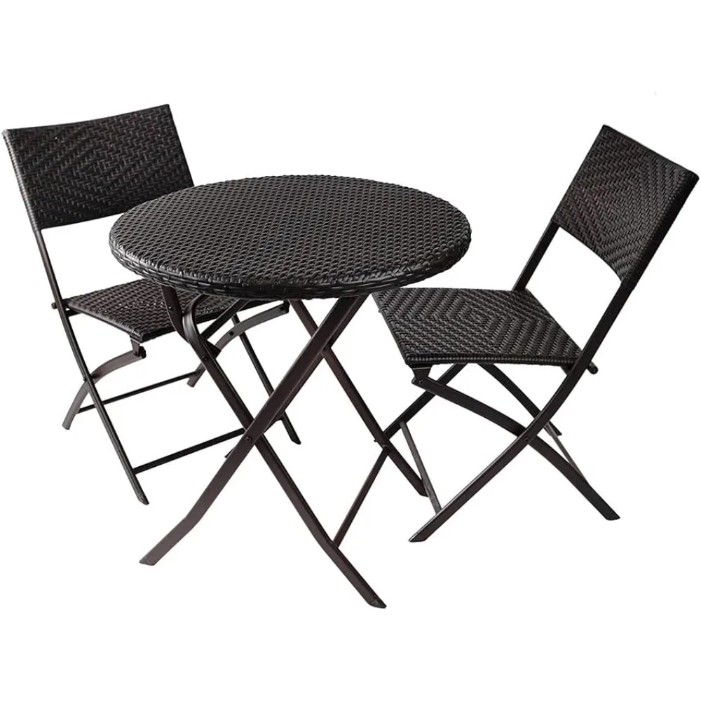 Folding Bistro Set PE Wicker Rattan Outdoor Patio Furniture Sets with Round Table and Chairs Perfect for Cafe Bar Garden
Folding Bistro Set PE Wicker Rattan Outdoor Patio Furniture Sets with Round Table and Chairs Perfect for Cafe Bar Garden