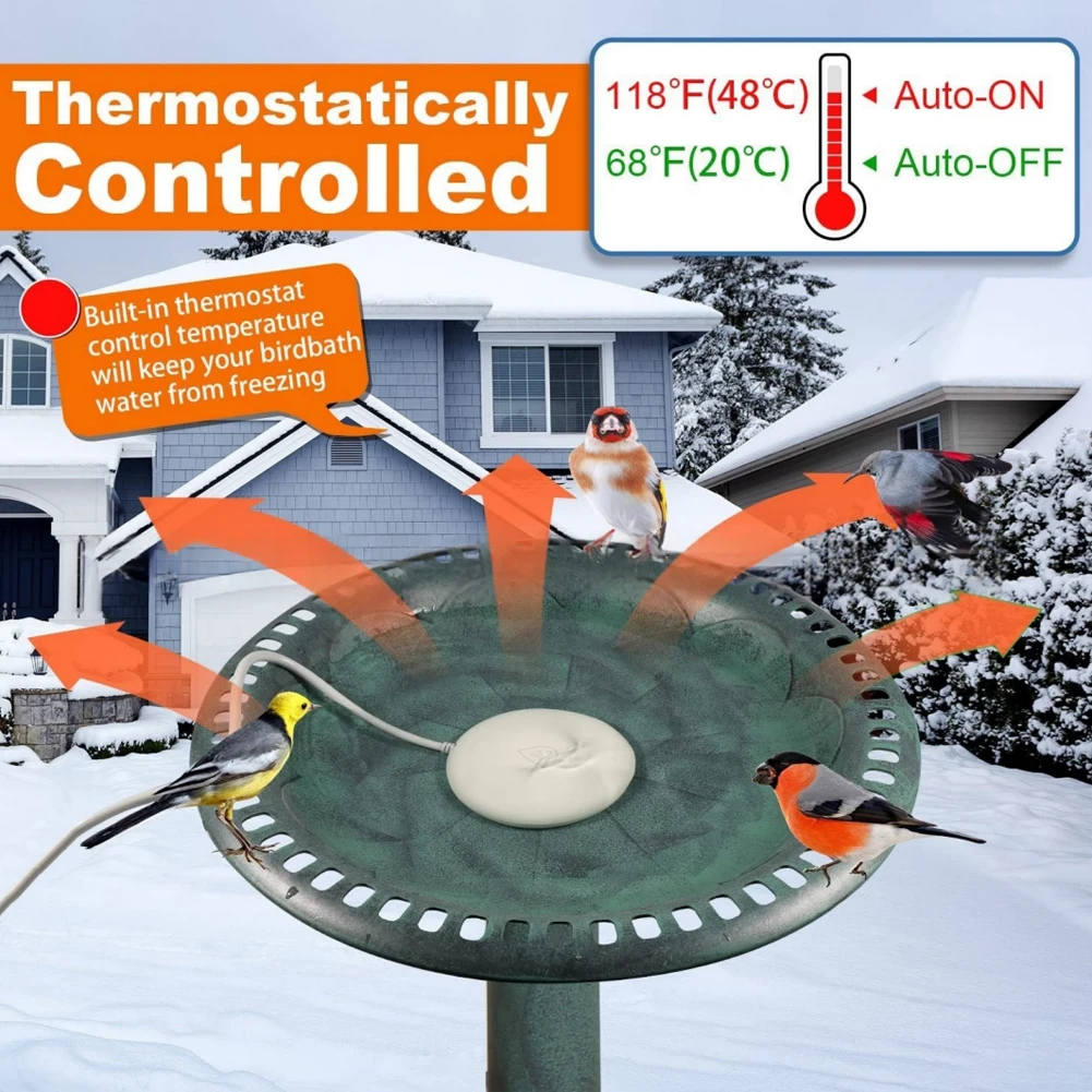 Winter Bird Care White Bird Bath Heater Prevent Ice Formation For Birds Automatic Deicer Overheating Protection
Winter Bird Care White Bird Bath Heater Prevent Ice Formation For Birds Automatic Deicer Overheating Protection