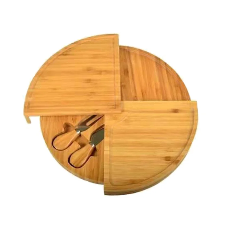 Bamboo Cheese Plate Board With 2 Knife Concealed Compartment Bread Fruit Snack Serving Tray
Bamboo Cheese Plate Board With 2 Knife Concealed Compartment Bread Fruit Snack Serving Tray