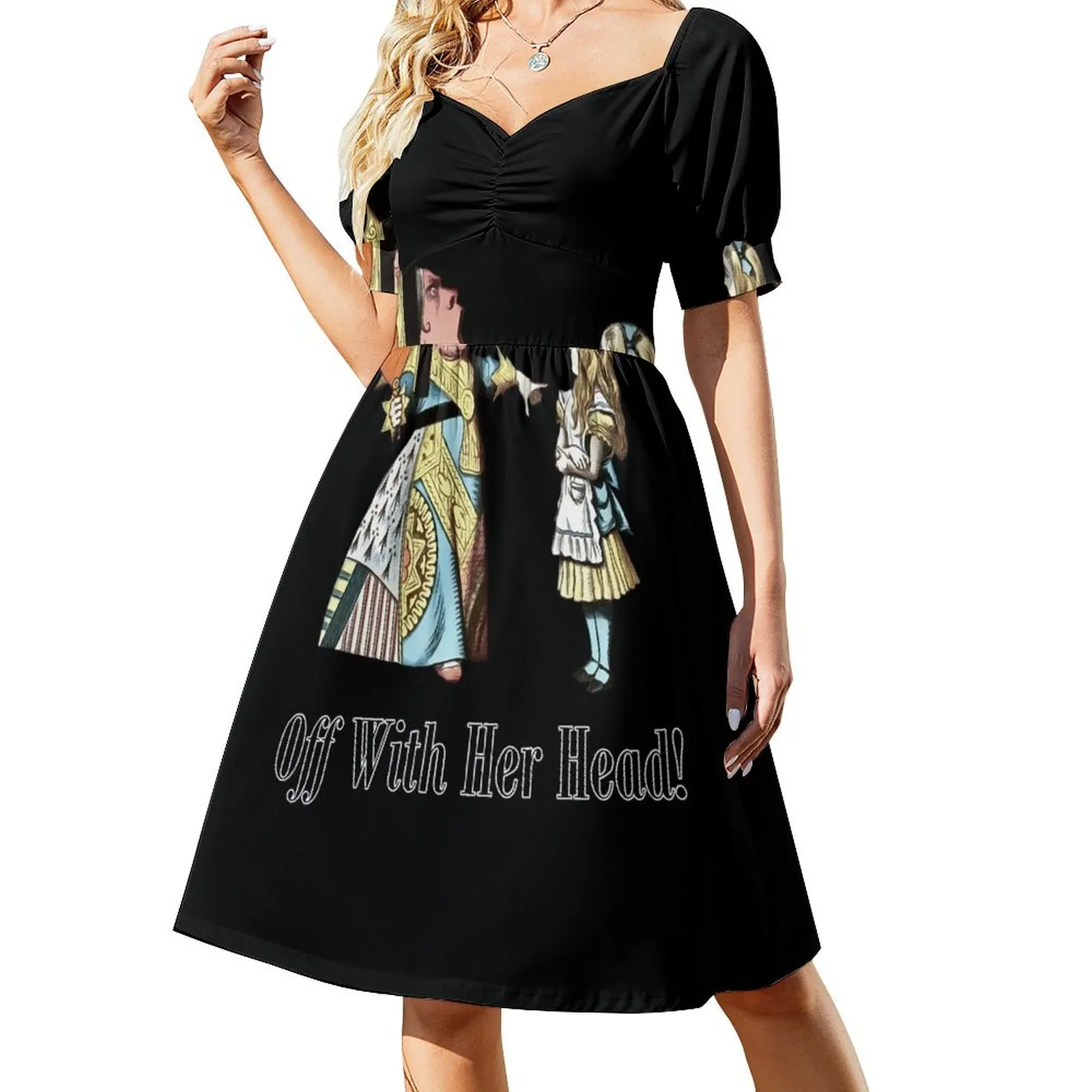 Off With Her Head! Alice & Queen Of Hearts Quote Short-Sleeved Dress women formal occasion dresses prom dress 
Off With Her Head! Alice & Queen Of Hearts Quote Short-Sleeved Dress women formal occasion dresses prom dress