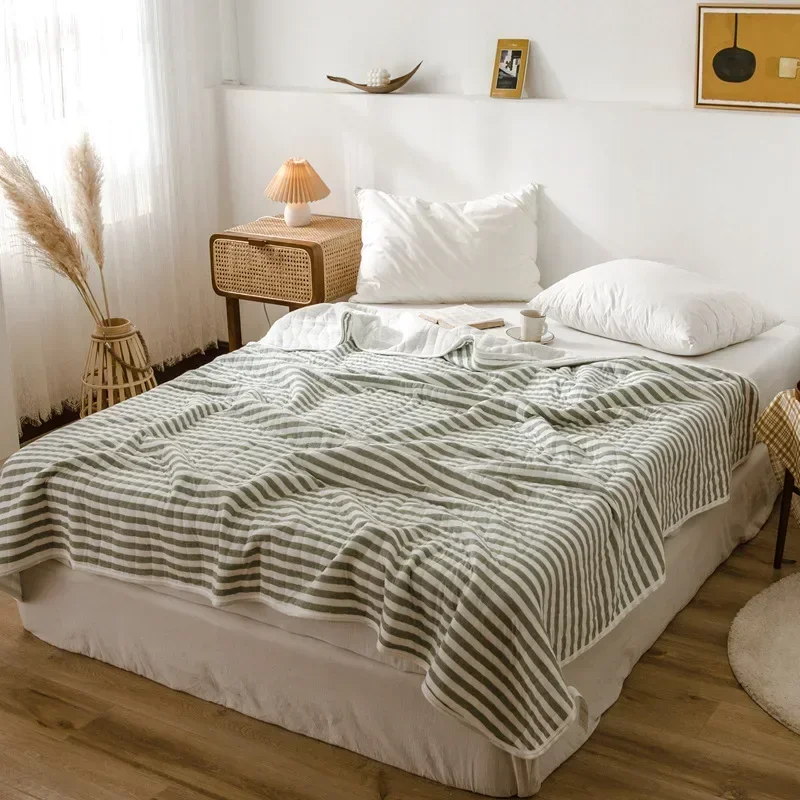 Stripes 100% Cotton Summer Blanket for Bed Soft Skin Friendly Queen Quilt for Summer Air Conditioner Thin Comforter Breathable
Stripes 100% Cotton Summer Blanket for Bed Soft Skin Friendly Queen Quilt for Summer Air Conditioner Thin Comforter Breathable
