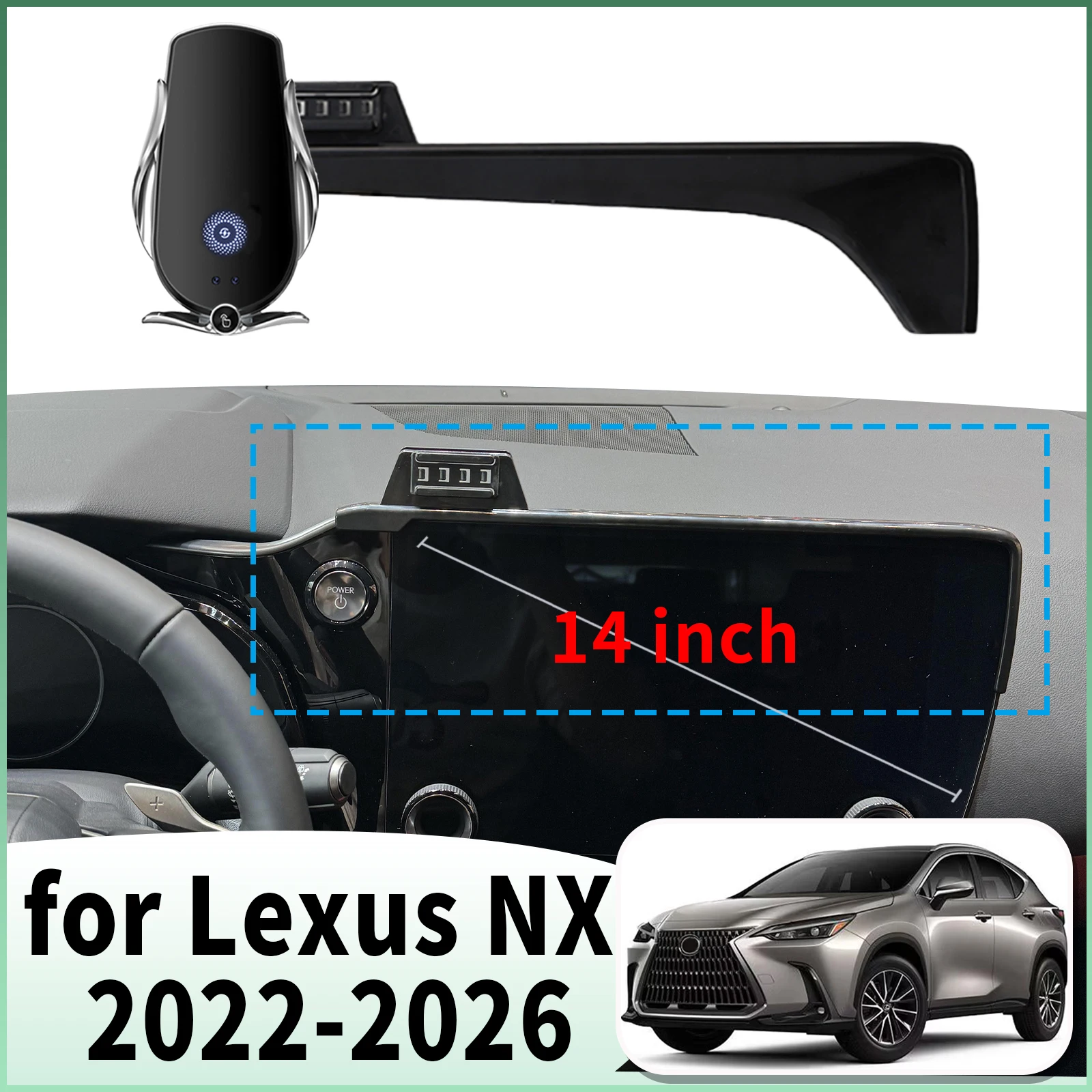 fit for Lexus NX 2022 2023 2024-2026 (14in/9.8in) Specific Dashboard Navigation Phone Holder Mount Design Car accessoires
fit for Lexus NX 2022 2023 2024-2026 (14in/9.8in) Specific Dashboard Navigation Phone Holder Mount Design Car accessoires