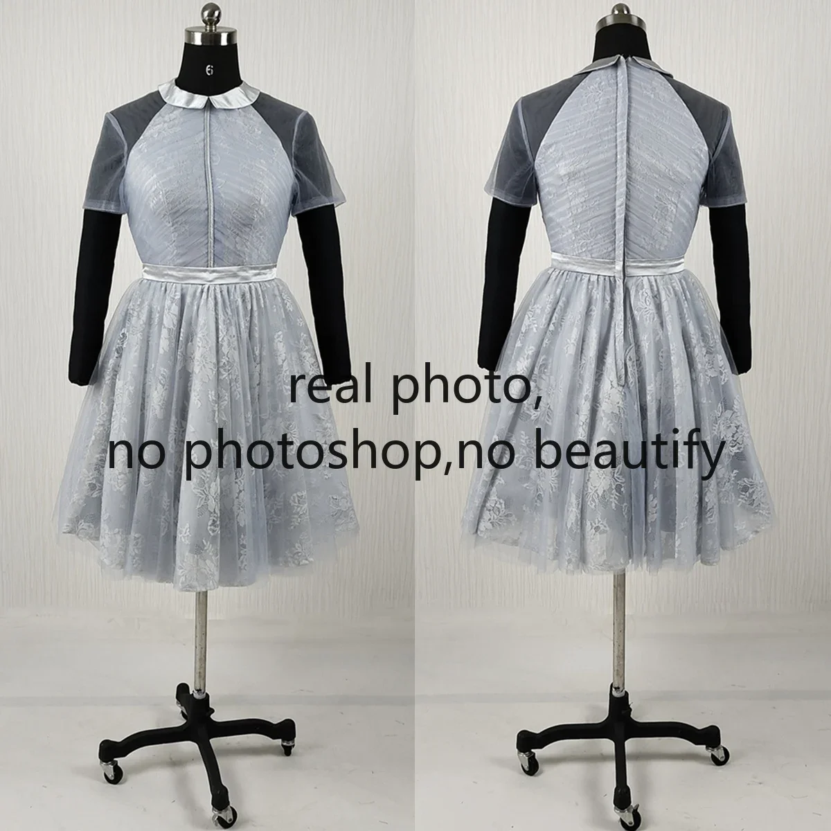 Customization Real Photo Evening Dress Black Tulle Short Sleeves A-line Knee-length Plus size Women Party Formal Gown LX403
Customization Real Photo Evening Dress Black Tulle Short Sleeves A-line Knee-length Plus size Women Party Formal Gown LX403