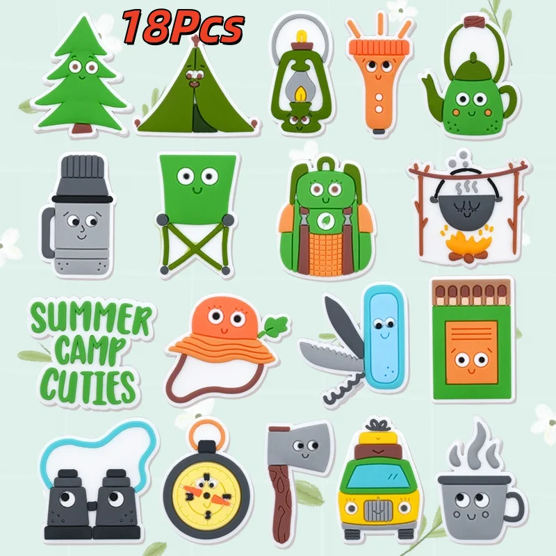 18Pcs Camping Series Summer Camp Flashlight Pattern Shoe Charms Holiday Party DIY Gifts Shoe Accessories Decoration Crocodil
18Pcs Camping Series Summer Camp Flashlight Pattern Shoe Charms Holiday Party DIY Gifts Shoe Accessories Decoration Crocodil