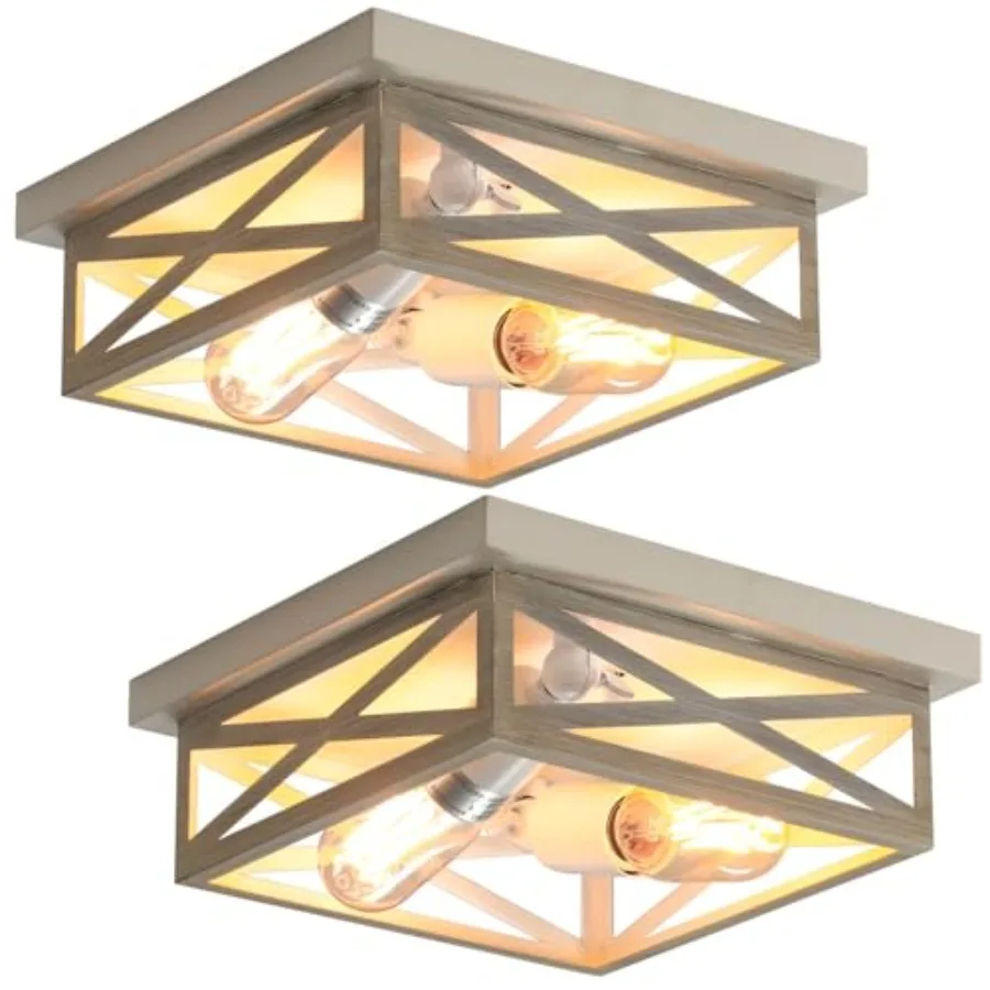 2 Pack Flush Mount Ceiling Light Farmhouse Ceiling Light Fixtures 2-Light Rustic Metal Finish Industrial Kitchen Light Fixture
2 Pack Flush Mount Ceiling Light Farmhouse Ceiling Light Fixtures 2-Light Rustic Metal Finish Industrial Kitchen Light Fixture