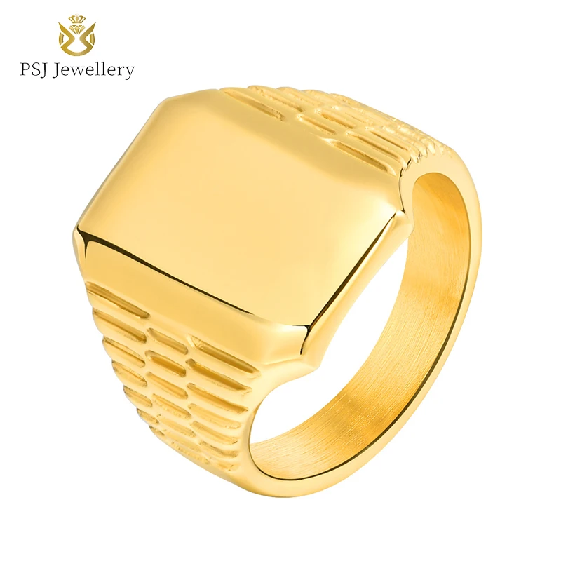 PSJ Fashion Male Jewelry 17.5mm Blank Rectangular Silver / Gold / Black Titanium Stainless Steel Rings for Men Wedding
PSJ Fashion Male Jewelry 17.5mm Blank Rectangular Silver / Gold / Black Titanium Stainless Steel Rings for Men Wedding