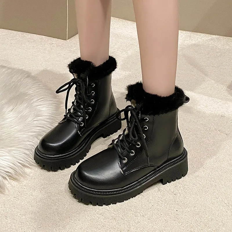 Winter Chunky Platform Ankle Boots Women 2024 Fashion Non Slip Fur Snow Boots Woman Short Plush Warm Lace Up Shoes
Winter Chunky Platform Ankle Boots Women 2024 Fashion Non Slip Fur Snow Boots Woman Short Plush Warm Lace Up Shoes