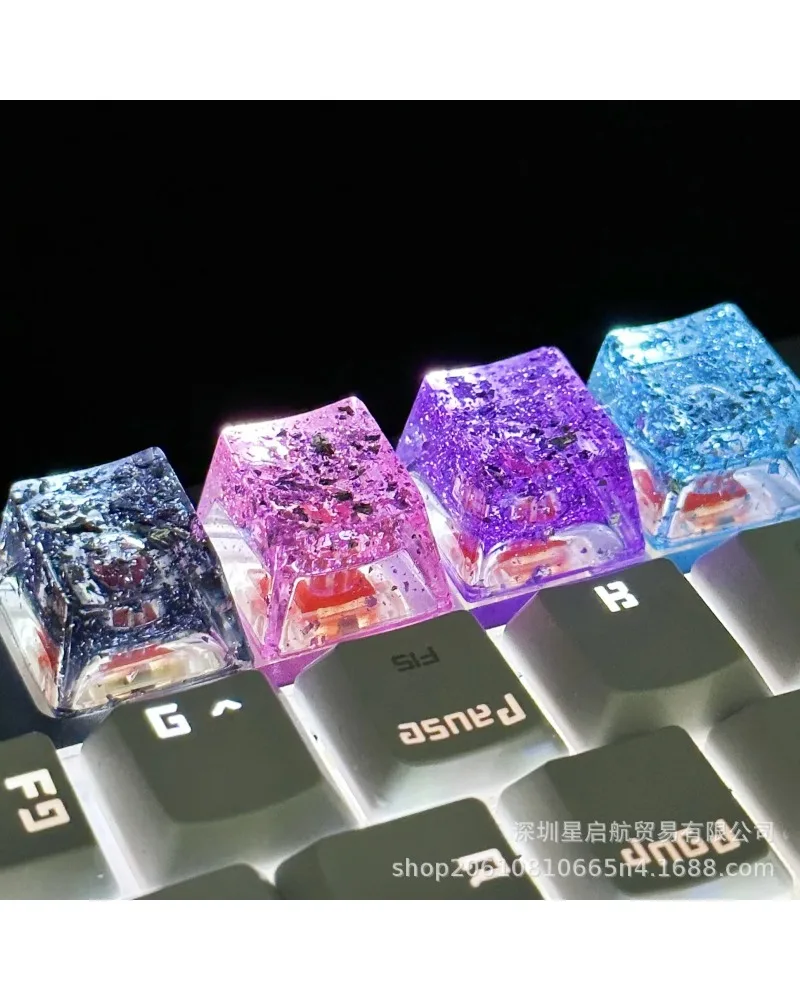 Resin Epoxy Ice Transparent Gold Foil Silver Foil Keycaps Personalized Cross Shaft Mechanical Keyboard
Resin Epoxy Ice Transparent Gold Foil Silver Foil Keycaps Personalized Cross Shaft Mechanical Keyboard
