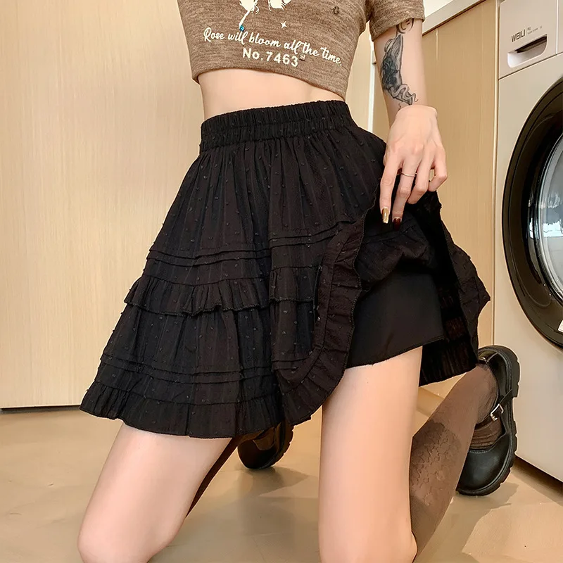 Ruffle Ballet Cake Skirt Preppy Style High-waist Elastic Pleated Skirt Slim Fit Patchwork Ruffle Dress
Ruffle Ballet Cake Skirt Preppy Style High-waist Elastic Pleated Skirt Slim Fit Patchwork Ruffle Dress