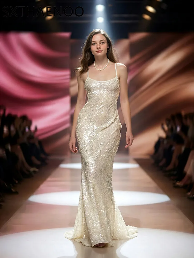 SXTHAENOO Sequin Gliter Party Dress Nightclub Transparent Sexy Spaghetti Straps Long Dress Bodycon Elegant Luxury Vestidos 2026
SXTHAENOO Sequin Gliter Party Dress Nightclub Transparent Sexy Spaghetti Straps Long Dress Bodycon Elegant Luxury Vestidos 2026