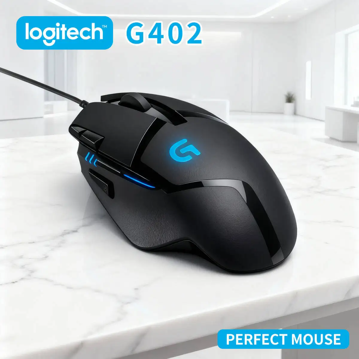 Logitech G402 Hyperion Fury, Fast FPS Gaming Mouse, 8 Buttons, DPI Shift, Lightweight
