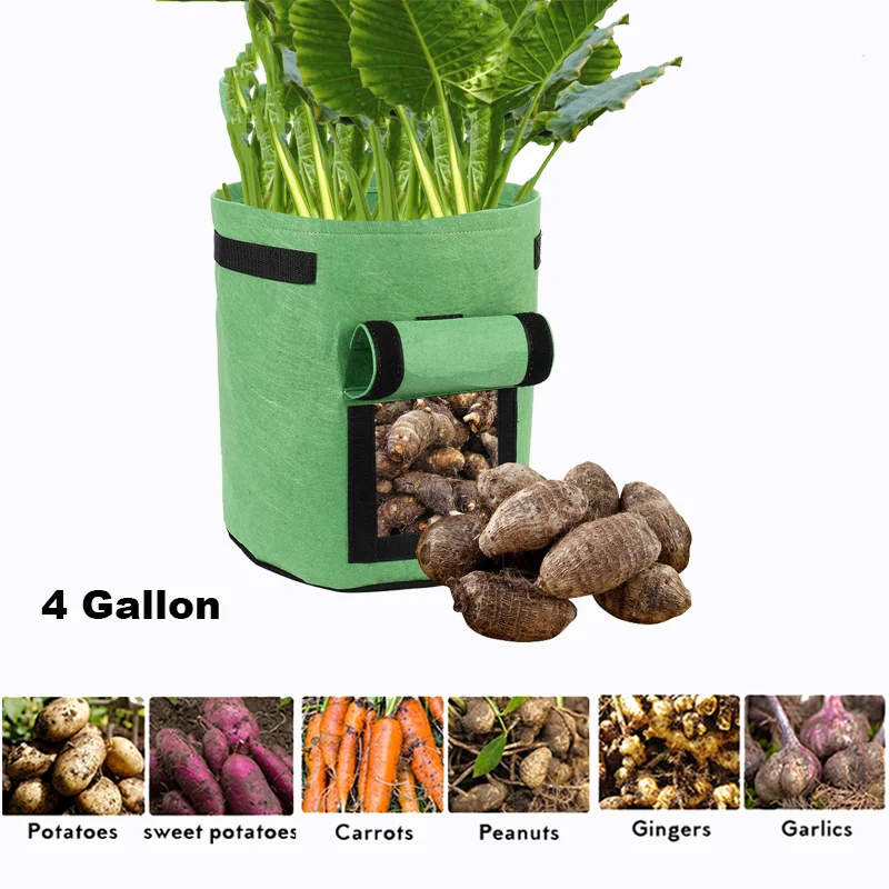 DIY Potato Grow Planter Non-Woven Fabric Growing Bag Tomato Planting Container Vegetable Gardening Thicken Garden Pot D4
DIY Potato Grow Planter Non-Woven Fabric Growing Bag Tomato Planting Container Vegetable Gardening Thicken Garden Pot D4