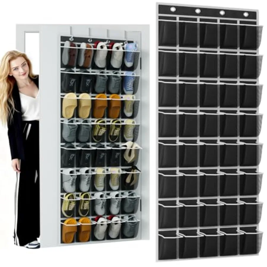 Over the Door Shoe Organizer, 40 Large Breathable Mesh Pocket, Space Saving Hanging Shoe Rack, Shoe Storage Holder for Entryway
Over the Door Shoe Organizer, 40 Large Breathable Mesh Pocket, Space Saving Hanging Shoe Rack, Shoe Storage Holder for Entryway