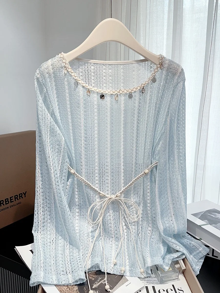 Ele Knitted Sunade Cover up Top Women's Summer n Ethnic Tassel Trim Hollow out Design Breathable Lightweight
Ele Knitted Sunade Cover up Top Women's Summer n Ethnic Tassel Trim Hollow out Design Breathable Lightweight
