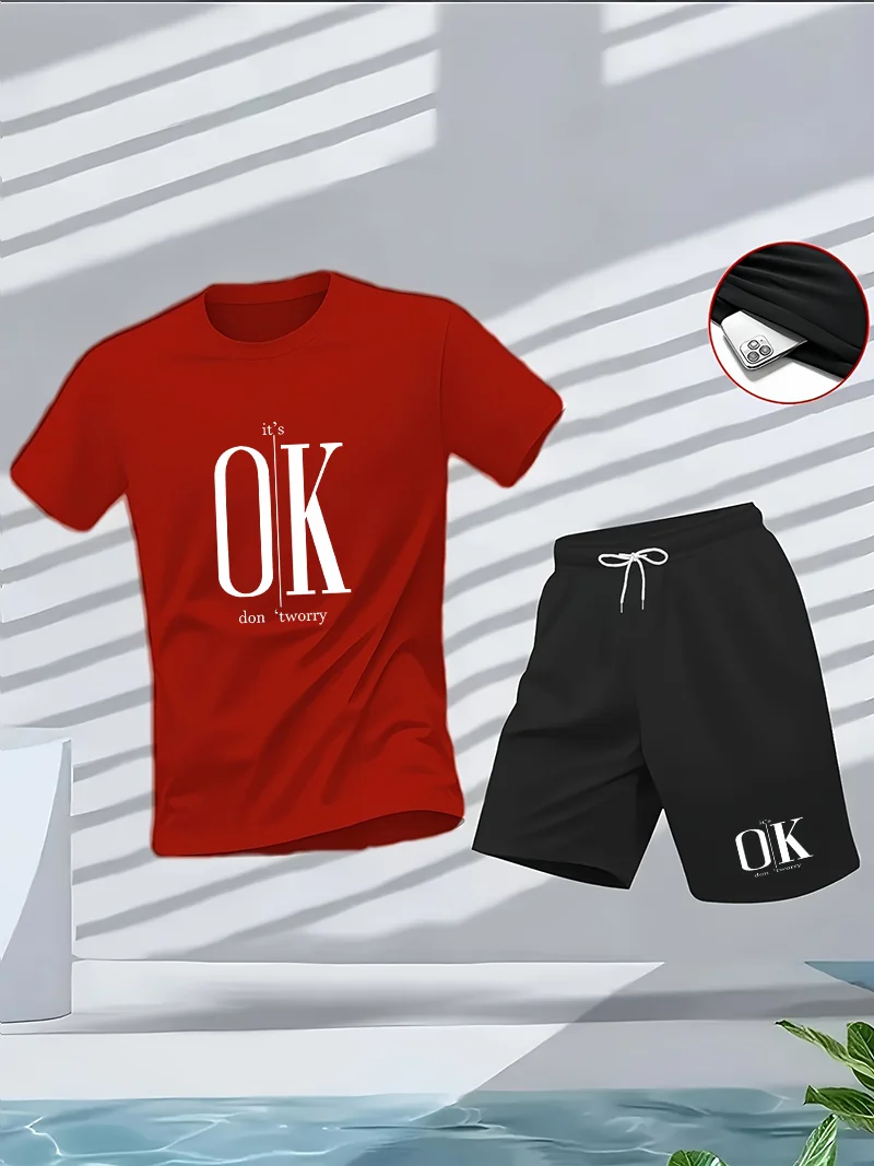 Men's Men's Fashion Fitness Summer Sports Set, Round-neck Short-sleeved T-shirt Five-inch Shorts Slimming Fashionable Two-piece
Men's Men's Fashion Fitness Summer Sports Set, Round-neck Short-sleeved T-shirt Five-inch Shorts Slimming Fashionable Two-piece