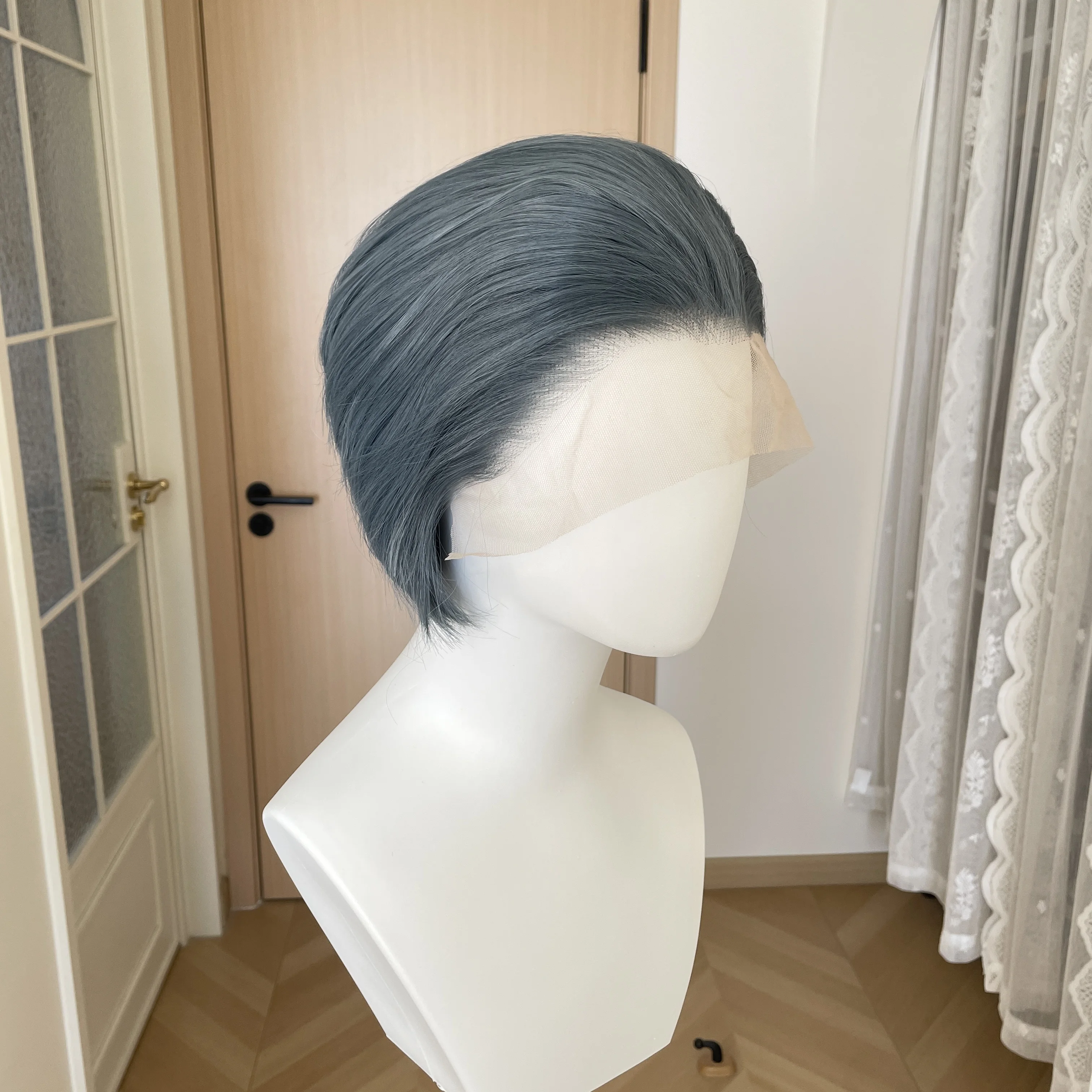Blue Grey Short Bob Synthetic Wig for Men Glueless 13x4 Lace Front Wig Heat Resistant Cosplay Wig for Women Free Part Halloween
Blue Grey Short Bob Synthetic Wig for Men Glueless 13x4 Lace Front Wig Heat Resistant Cosplay Wig for Women Free Part Halloween
