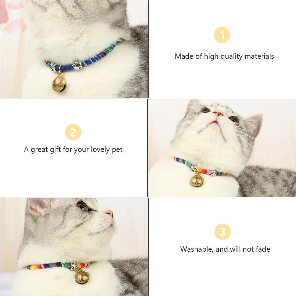 3 Pcs Collars Pet Necklace Bell Shaped Copper Adjustable Cat Collars Comfortable Non Tight Ethnic Style Pet Supplies
3 Pcs Collars Pet Necklace Bell Shaped Copper Adjustable Cat Collars Comfortable Non Tight Ethnic Style Pet Supplies