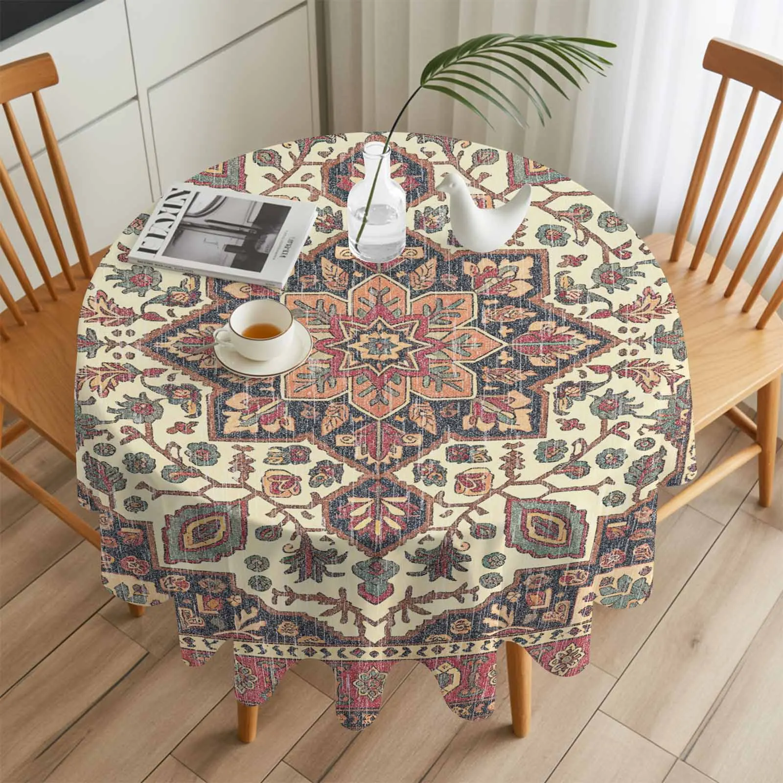 Retro National Style Tribal Round Table Cloth Festival Dining Tablecloth Waterproof Table Cover for Wedding Party Decor 
Retro National Style Tribal Round Table Cloth Festival Dining Tablecloth Waterproof Table Cover for Wedding Party Decor