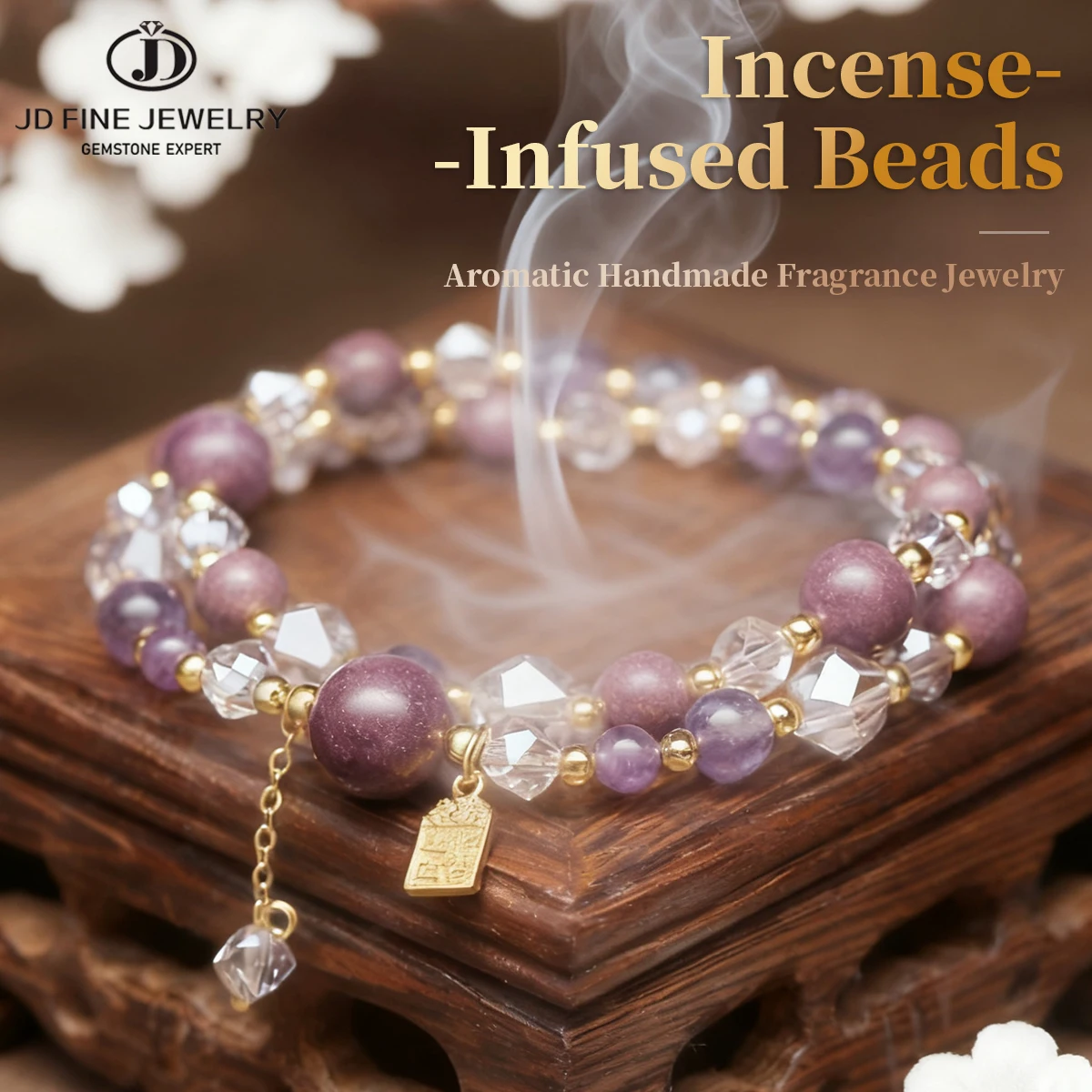 JD Natural Stone Faceted Crystal Double Layer Incense Bead Bracelet Women Charm Shines Brightly Dazzling Effects Hand Jewelry
JD Natural Stone Faceted Crystal Double Layer Incense Bead Bracelet Women Charm Shines Brightly Dazzling Effects Hand Jewelry