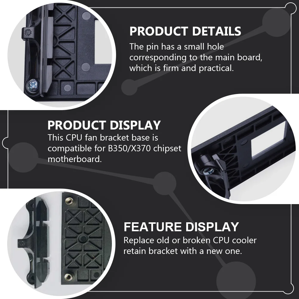 3Pcs CPU Heatsink Bracket Durable Plastic Mounting Bracket for B350 X370 Motherboard CPU Fan Radiator Retention Holder
3Pcs CPU Heatsink Bracket Durable Plastic Mounting Bracket for B350 X370 Motherboard CPU Fan Radiator Retention Holder