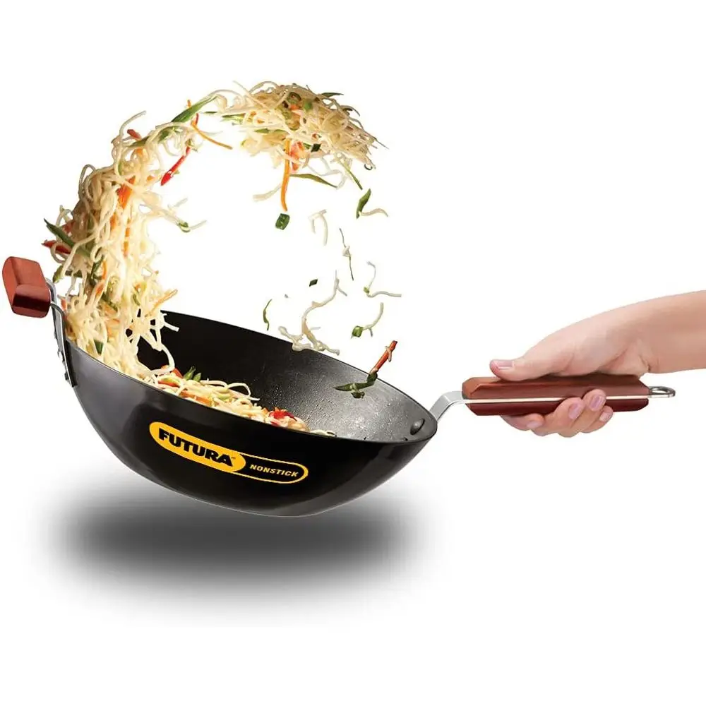 Nonstick Wok Stir Fry/Deep Fry Pan with Dual Rosewood Handles, 11.5, Black
Nonstick Wok Stir Fry/Deep Fry Pan with Dual Rosewood Handles, 11.5, Black