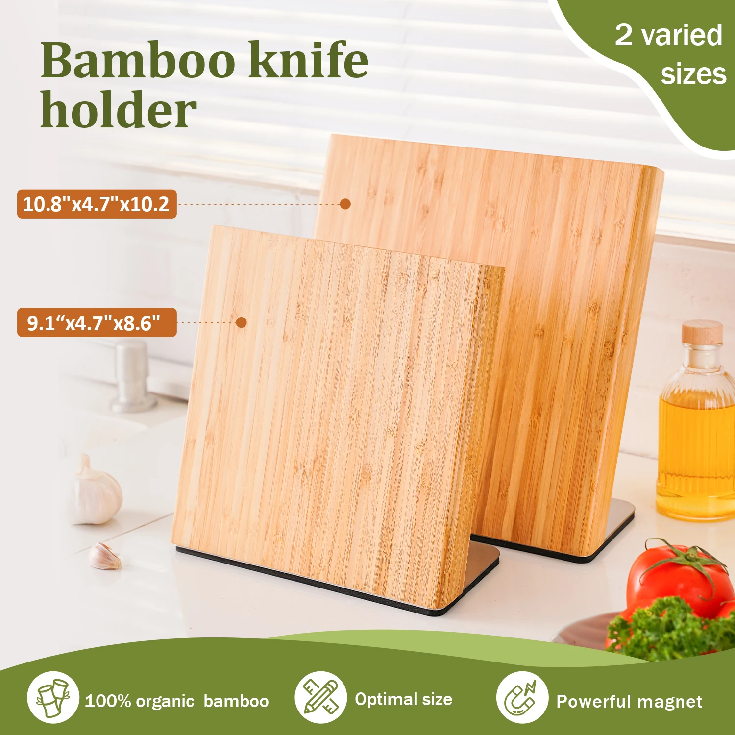 Thickening Design Bamboo Magnetic Knife Holder Multifunctional Knife Block Knife Stand for Home Kitchen
Thickening Design Bamboo Magnetic Knife Holder Multifunctional Knife Block Knife Stand for Home Kitchen