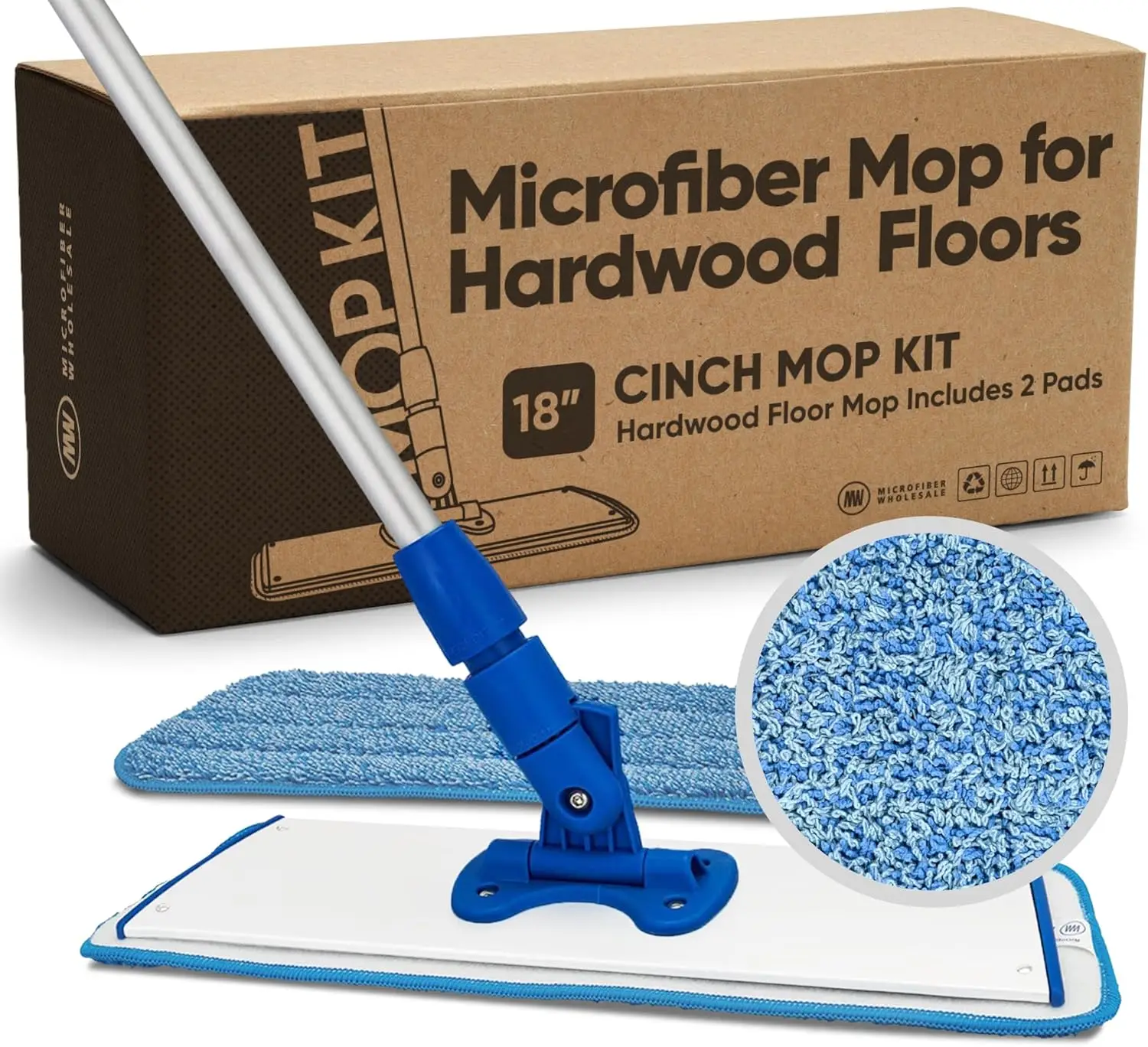 Cinch Mop - Microfiber Mop for Hardwood Floors - Flat Mops System for Wood, Tile, Laminate, , 2 Wet Pads Refills, Reusable
Cinch Mop - Microfiber Mop for Hardwood Floors - Flat Mops System for Wood, Tile, Laminate, , 2 Wet Pads Refills, Reusable