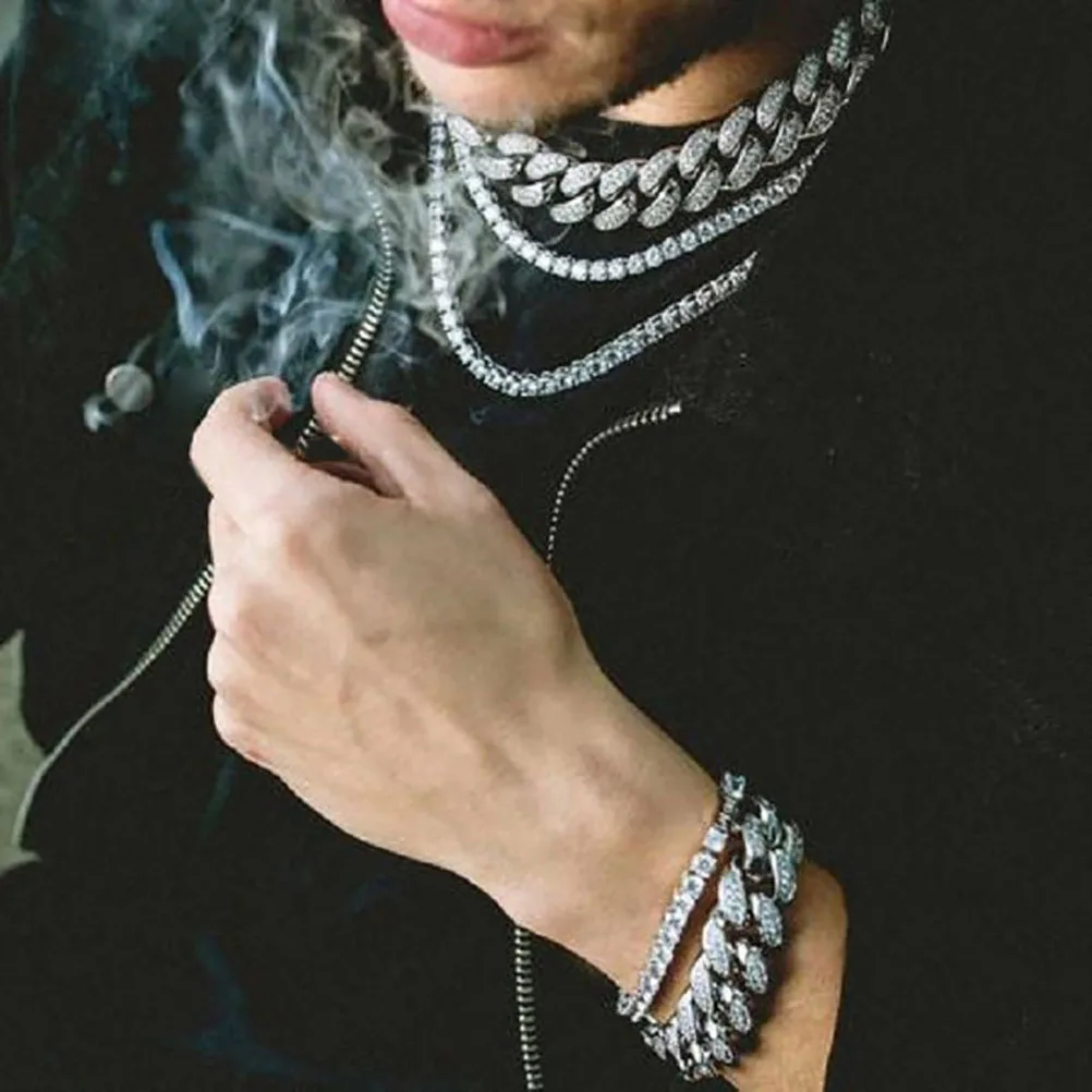 Mens Cuban Link Chain Necklace Alloy Rhinestone Studded Hip-Hop Punk Fashion Chains For Men Anniversary Party Daily Wear Gift
Mens Cuban Link Chain Necklace Alloy Rhinestone Studded Hip-Hop Punk Fashion Chains For Men Anniversary Party Daily Wear Gift