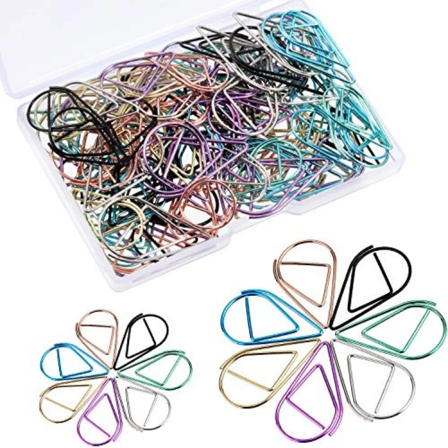 105 Pieces Multicolor Paperclips Metal Paper Clips Drop-Shaped Clips Colored Paper Clamp for School Office Supplies Wedding Scr
105 Pieces Multicolor Paperclips Metal Paper Clips Drop-Shaped Clips Colored Paper Clamp for School Office Supplies Wedding Scr
