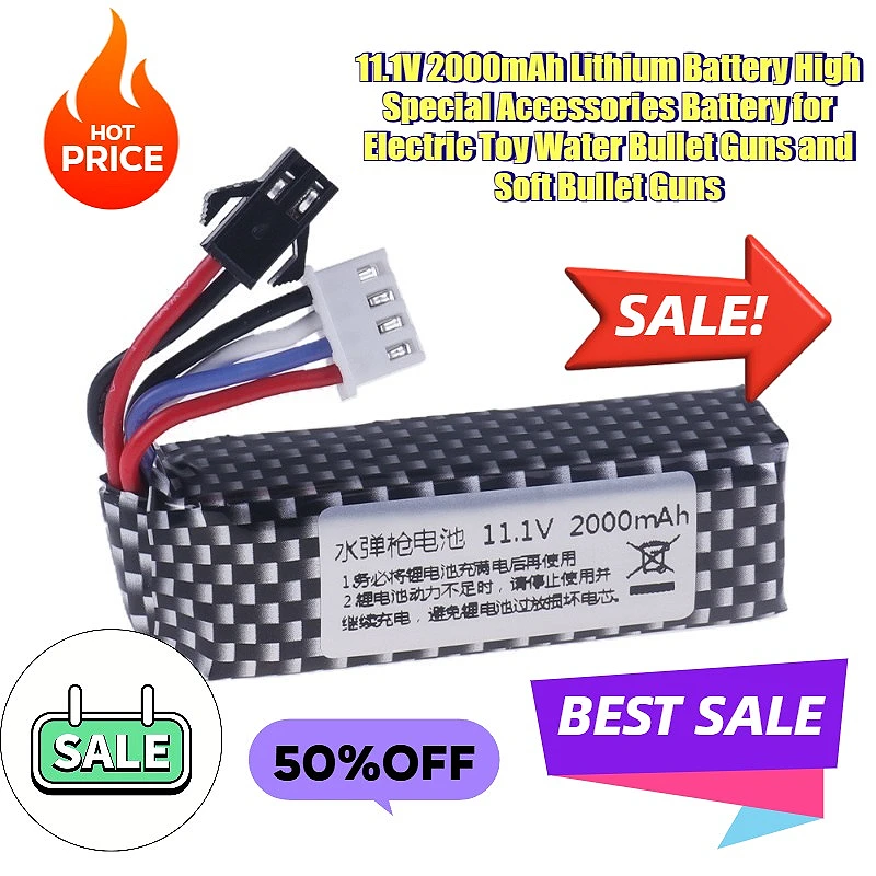 For 11.1V 2000mAh Lithium Batteries of Electric Toy Water Bullet Guns and Soft Bullet Guns
For 11.1V 2000mAh Lithium Batteries of Electric Toy Water Bullet Guns and Soft Bullet Guns