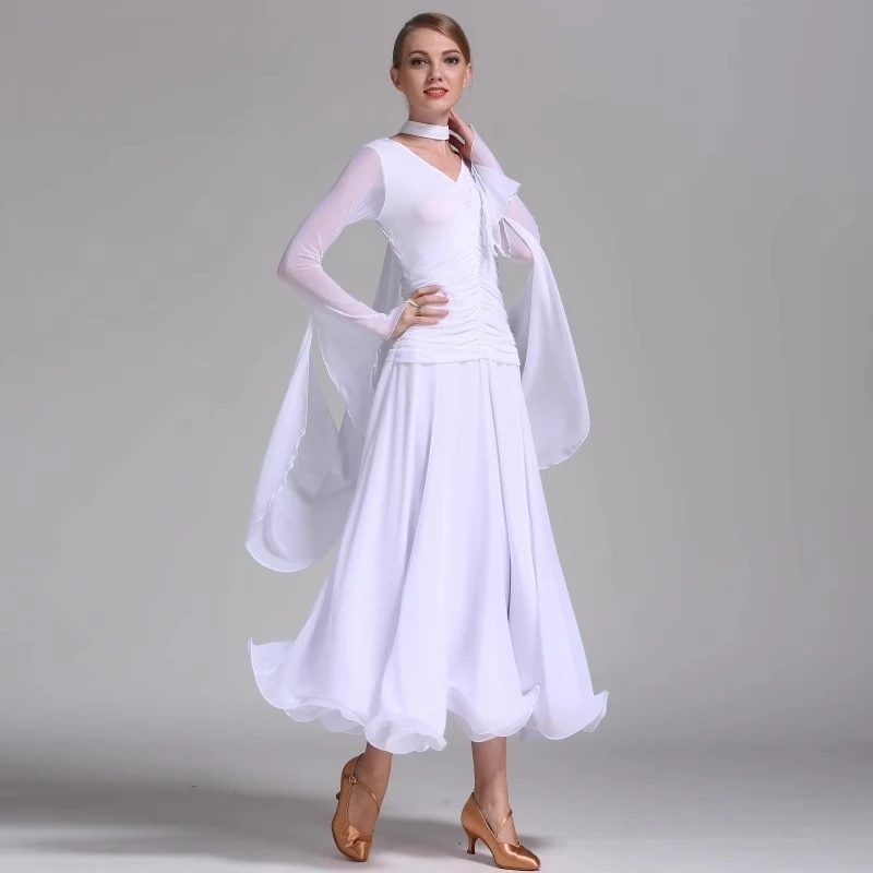 Modern Dance Dress Ballroom Dance Dress Waltz Large Swing Skirt National Standard Dance Costume
Modern Dance Dress Ballroom Dance Dress Waltz Large Swing Skirt National Standard Dance Costume