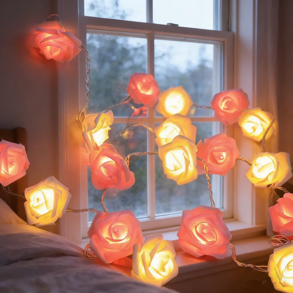 Battery Fairy Wedding Garland Lights for Party Mother's Day Home 20 LEDs Festoon Rose Flower String Light Bedroom Decoration
Battery Fairy Wedding Garland Lights for Party Mother's Day Home 20 LEDs Festoon Rose Flower String Light Bedroom Decoration
