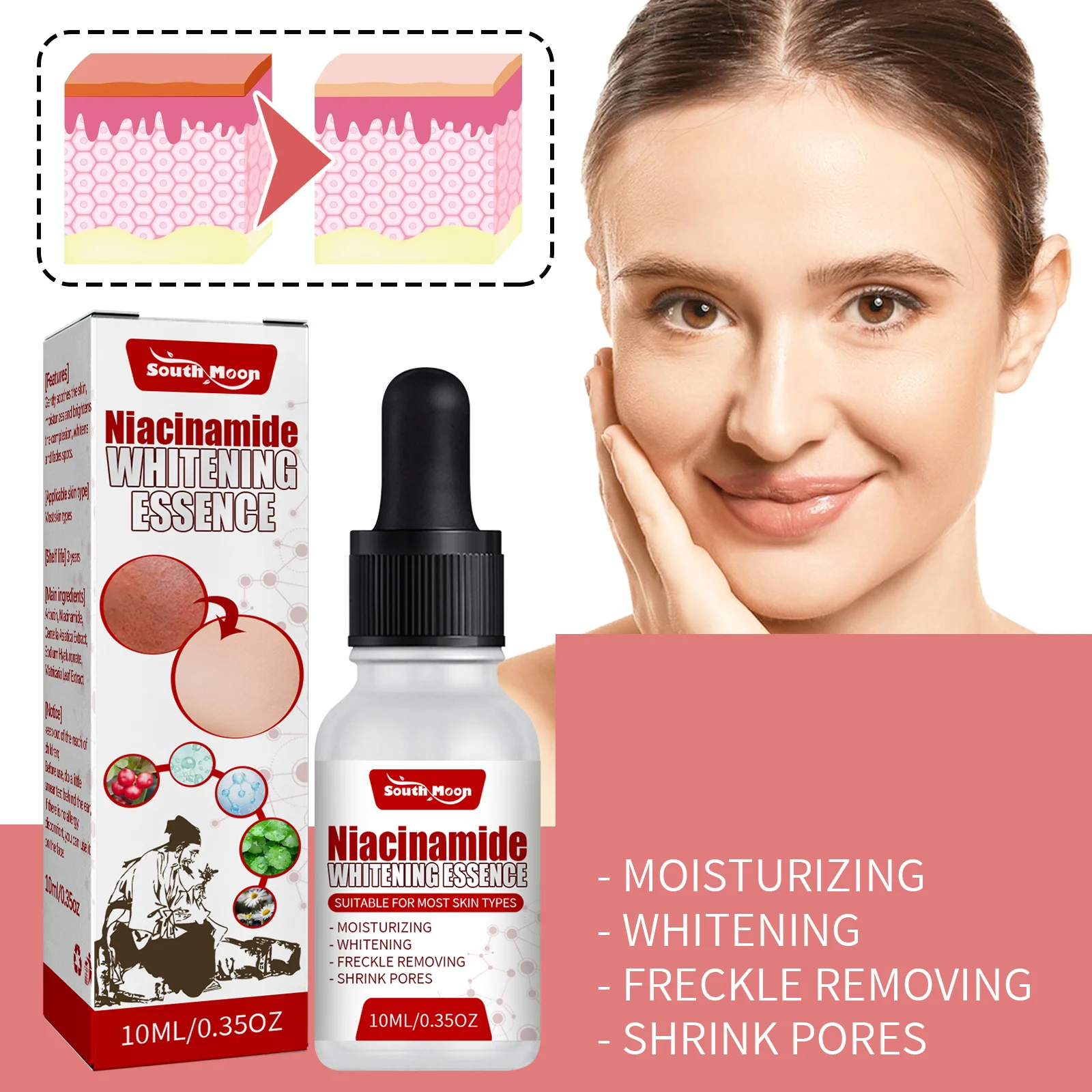 Nicotinamide Skin Care Essence Brighten Skin Improve Face Blemish Repair Facial Barrier Soothe Nourish Hydrating Skincare Serum
Nicotinamide Skin Care Essence Brighten Skin Improve Face Blemish Repair Facial Barrier Soothe Nourish Hydrating Skincare Serum