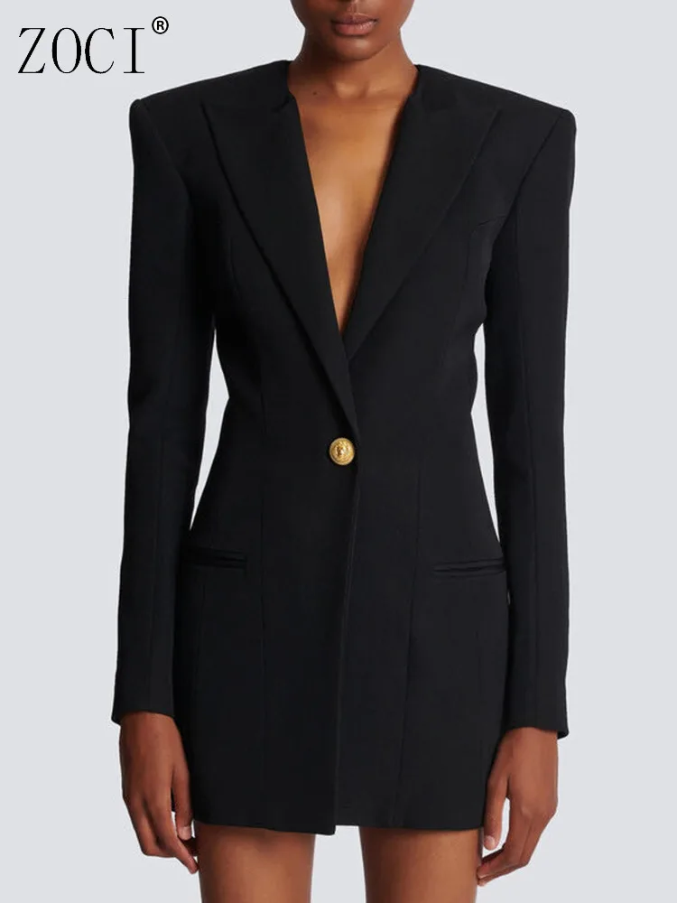 ZOCI женские костюмные платья, однотонные пиджаки с длинным рукавом, женские офисные пиджаки, пальто на одной пуговице, новинка весны 2023 г. 
ZOCI женские костюмные платья, однотонные пиджаки с длинным рукавом, женские офисные пиджаки, пальто на одной пуговице, новинка весны 2023 г.