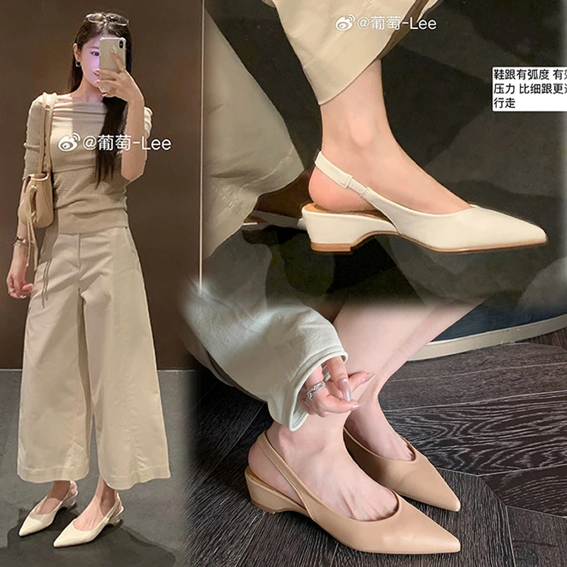 Genuine Leather~ Vacation Style Height-increasing Pointed-toe Backless Sandals Summer Commuter Low-cut Single Shoes
Genuine Leather~ Vacation Style Height-increasing Pointed-toe Backless Sandals Summer Commuter Low-cut Single Shoes