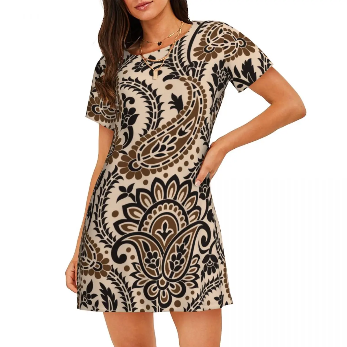 Custom Brown Paisley Floral Texture Sleepshirts For Sleeping Loose Sleepdress Pajama Bohemian Flowers Dress Nightdress Sleepwear
Custom Brown Paisley Floral Texture Sleepshirts For Sleeping Loose Sleepdress Pajama Bohemian Flowers Dress Nightdress Sleepwear
