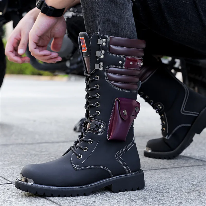 Men's High Top Motorcycle Boots Autumn and Winter Fashion Outdoor Collision Resistant Anti Slip Soft Sole Casual Leather Boots
Men's High Top Motorcycle Boots Autumn and Winter Fashion Outdoor Collision Resistant Anti Slip Soft Sole Casual Leather Boots