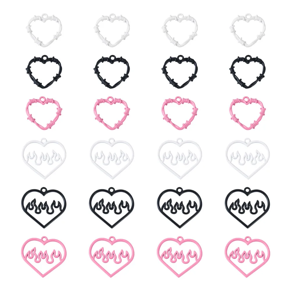 24Pcs Colorful Zinc Alloy Heart Hollow Charms Pendant For DIY Fashion Necklace Earrings Jewelry Making Findings
24Pcs Colorful Zinc Alloy Heart Hollow Charms Pendant For DIY Fashion Necklace Earrings Jewelry Making Findings