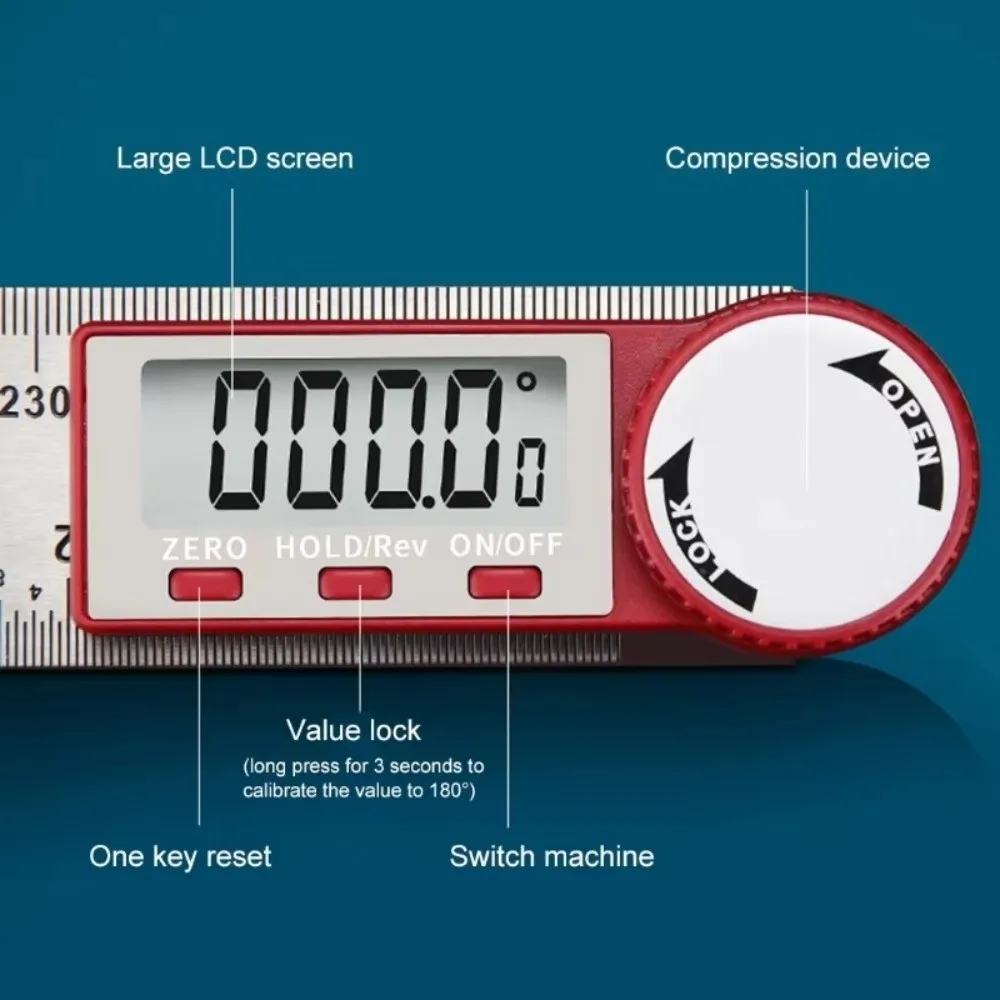 2 in 1 Digital Angle Finder 360 Degree High Accuracy Protractor Digital Portable Stainless Steel Electronic Goniometer
2 in 1 Digital Angle Finder 360 Degree High Accuracy Protractor Digital Portable Stainless Steel Electronic Goniometer