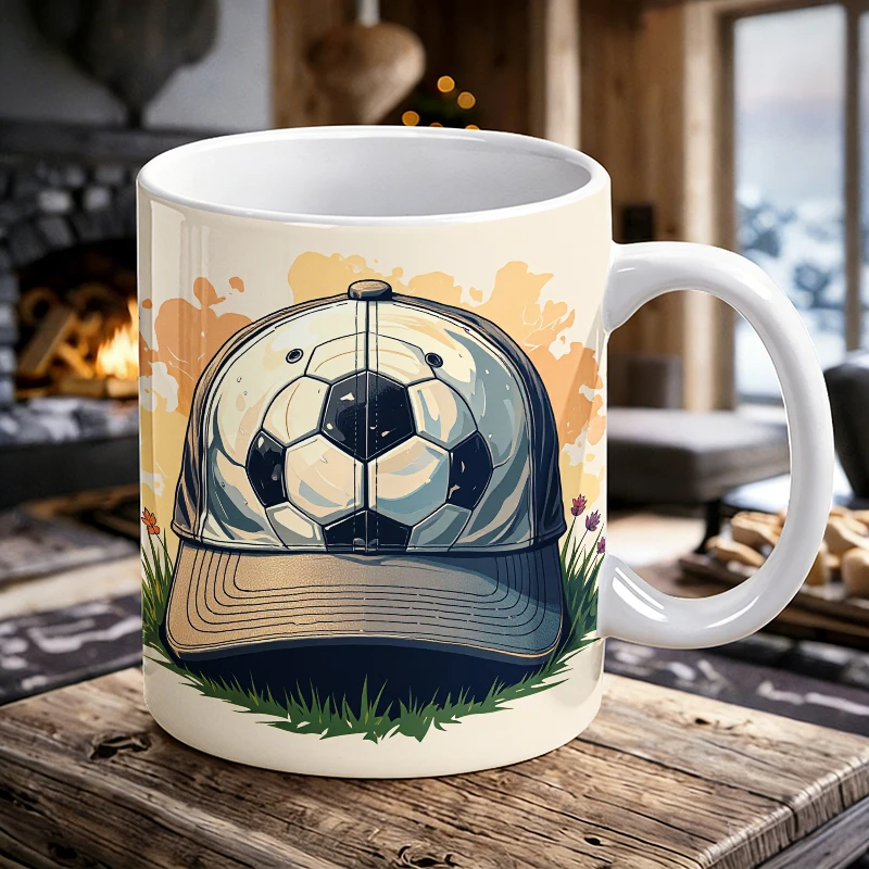 Creative Football Baseball Cap Print Coffee Mug,Sports Soccer Pattern Ceramic Water Cup,11ozSport Style Daily Drinkware For Fans
Creative Football Baseball Cap Print Coffee Mug,Sports Soccer Pattern Ceramic Water Cup,11ozSport Style Daily Drinkware For Fans