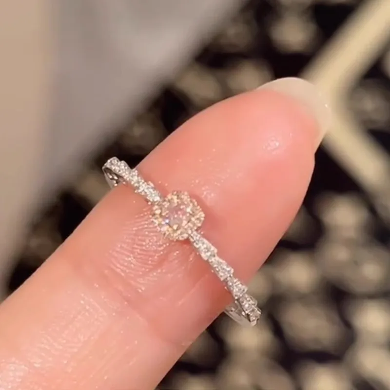 Sweet style small pink diamond ring for women silver 925 inlaid diamond fashion and engagement ring chic fine jewelry gift
Sweet style small pink diamond ring for women silver 925 inlaid diamond fashion and engagement ring chic fine jewelry gift
