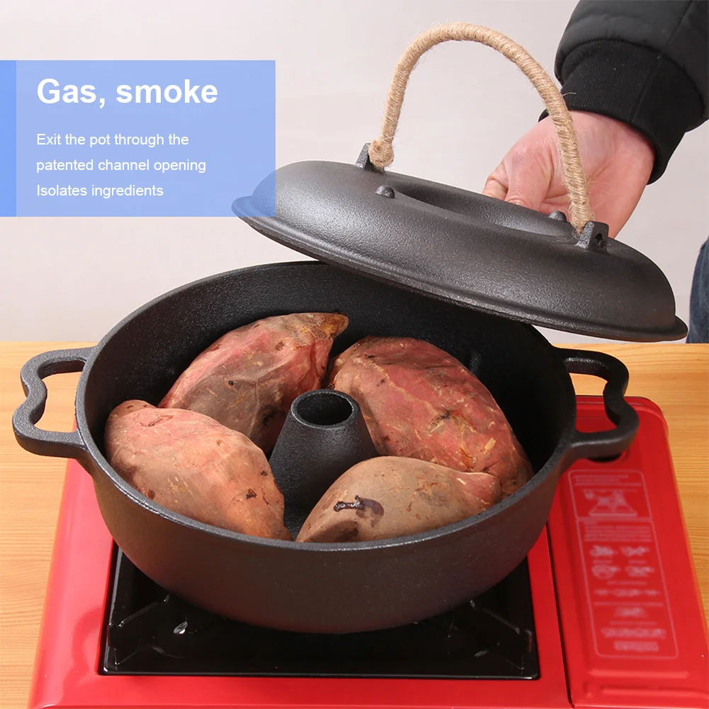 Чугунная жареная форма для сладкого картофеля с крышкой, жаровня чеснока, форма для выпечки чеснока для пикника, кемпинга, патио
Чугунная жареная форма для сладкого картофеля с крышкой, жаровня чеснока, форма для выпечки чеснока для пикника, кемпинга, патио