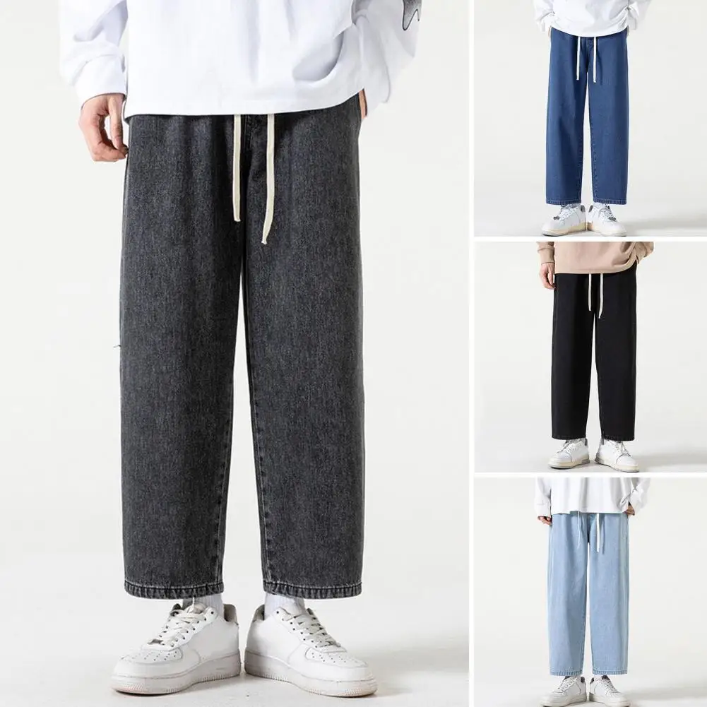 Retro Wide Leg Jeans Retro Wide Leg Men's Jeans with Drawstring Elastic Waist Breathable Ankle Length Ninth Pants Solid for A
Retro Wide Leg Jeans Retro Wide Leg Men's Jeans with Drawstring Elastic Waist Breathable Ankle Length Ninth Pants Solid for A