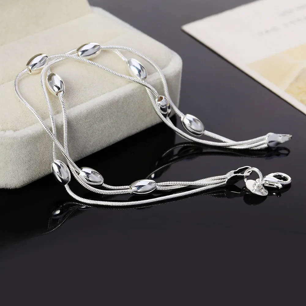 Luxury 925 Sterling Silver 8 Inches Beads Snake Chain Bracelet For Women Fashion Wedding Party Jewelry Gift Wholesale
Luxury 925 Sterling Silver 8 Inches Beads Snake Chain Bracelet For Women Fashion Wedding Party Jewelry Gift Wholesale